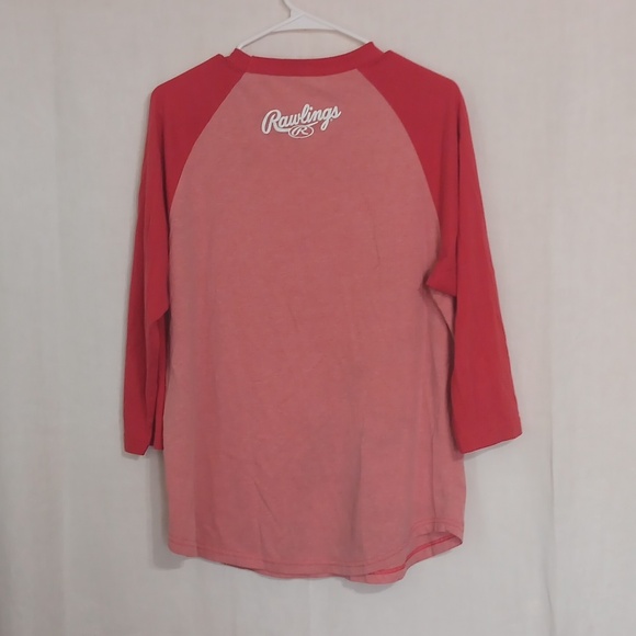 Rawlings Red 3/4 Sleeve Henley T-Shirt Size Large - Picture 3 of 3
